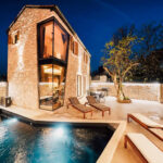 Neue moderne Villa aus Stein in der Region Zadar